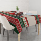 Aussie Cardinal Christmas Tablecloth Festive Knitted Pattern Inspired