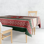 Aussie Cardinal Christmas Tablecloth Festive Knitted Pattern Inspired
