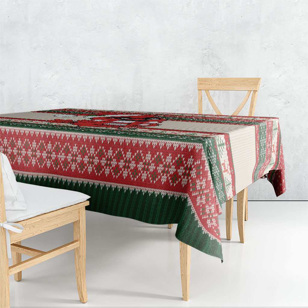 Aussie Cardinal Christmas Tablecloth Festive Knitted Pattern Inspired