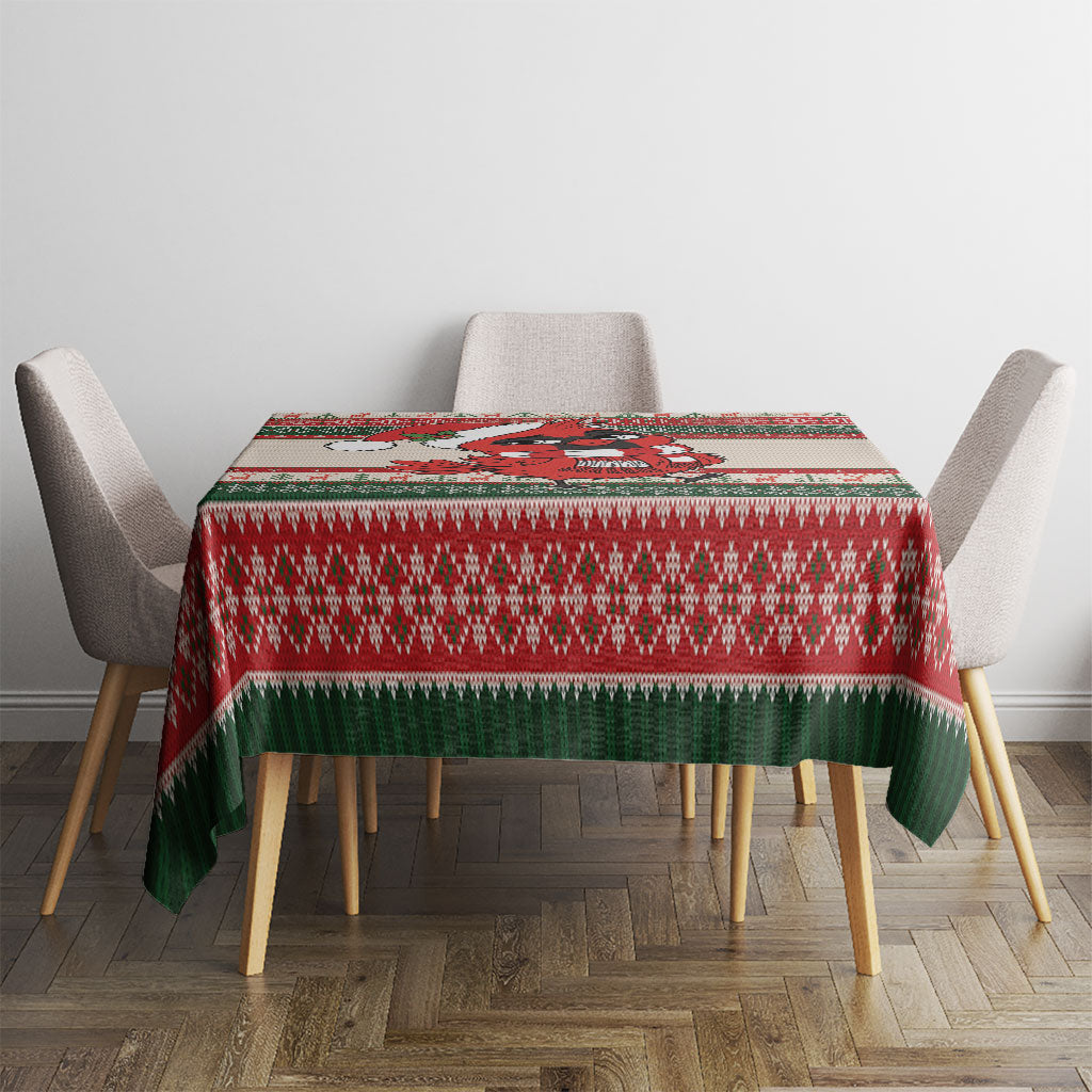 Aussie Cardinal Christmas Tablecloth Festive Knitted Pattern Inspired