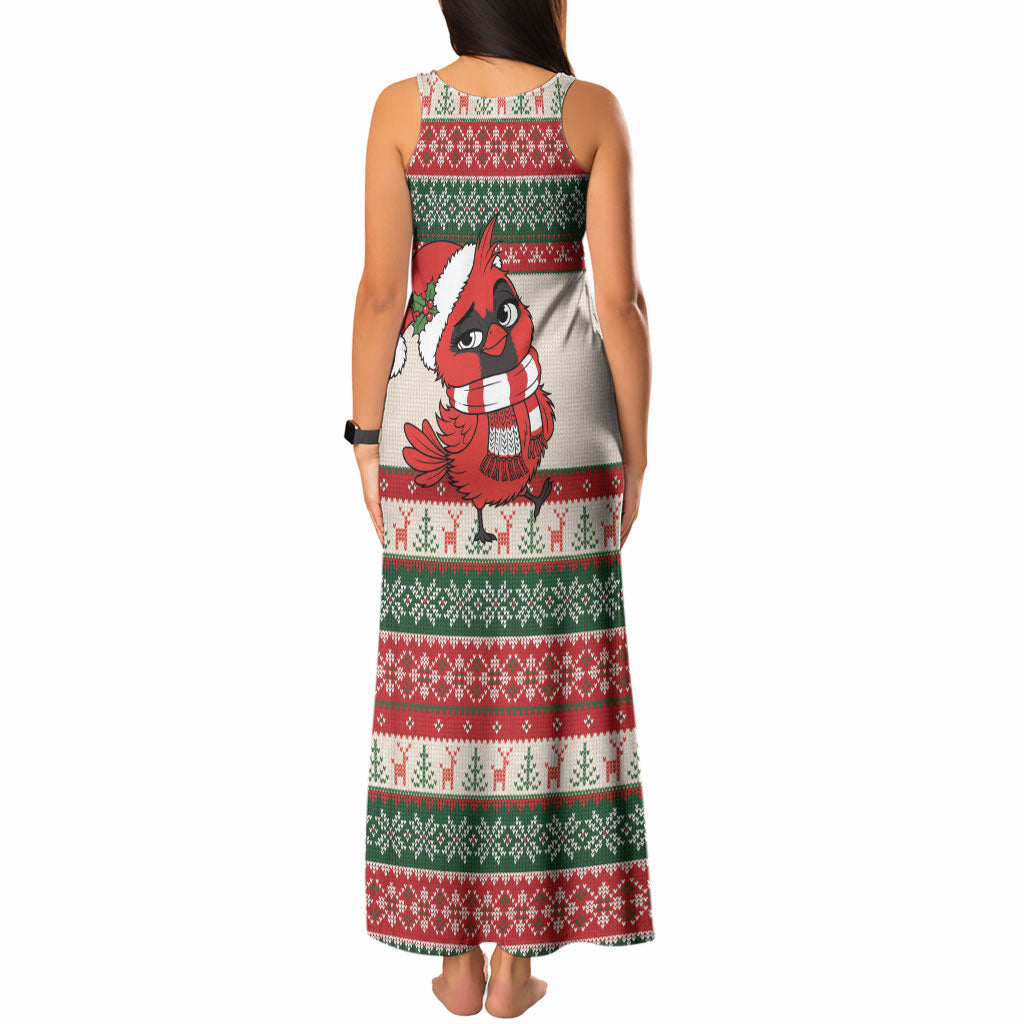 Aussie Cardinal Christmas Tank Maxi Dress Festive Knitted Pattern Inspired