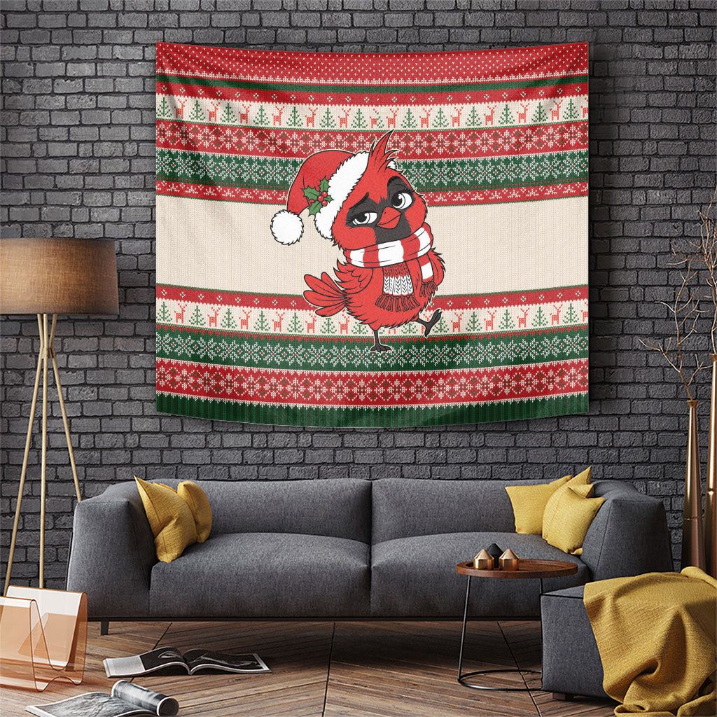 Aussie Cardinal Christmas Tapestry Festive Knitted Pattern Inspired
