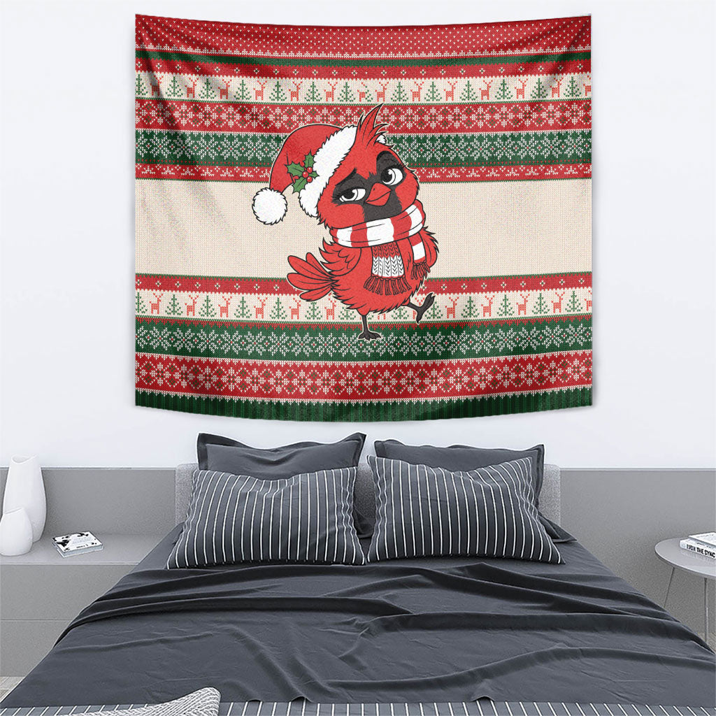 Aussie Cardinal Christmas Tapestry Festive Knitted Pattern Inspired