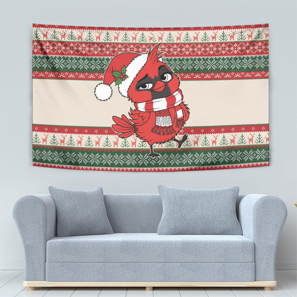 Aussie Cardinal Christmas Tapestry Festive Knitted Pattern Inspired