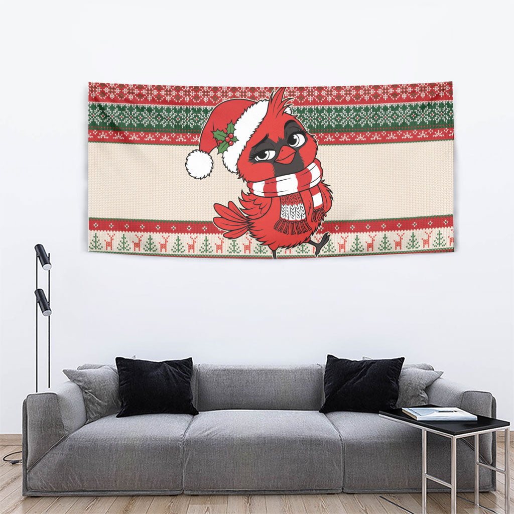 Aussie Cardinal Christmas Tapestry Festive Knitted Pattern Inspired