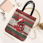 Aussie Cardinal Christmas Tote Bag Festive Knitted Pattern Inspired