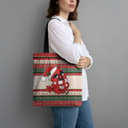 Aussie Cardinal Christmas Tote Bag Festive Knitted Pattern Inspired