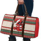 Aussie Cardinal Christmas Travel Bag Festive Knitted Pattern Inspired