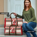 Aussie Cardinal Christmas Travel Bag Festive Knitted Pattern Inspired