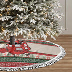 Aussie Cardinal Christmas Tree Skirt Festive Knitted Pattern Inspired