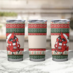 Aussie Cardinal Christmas Tumbler Cup Festive Knitted Pattern Inspired