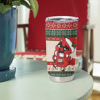 Aussie Cardinal Christmas Tumbler Cup Festive Knitted Pattern Inspired