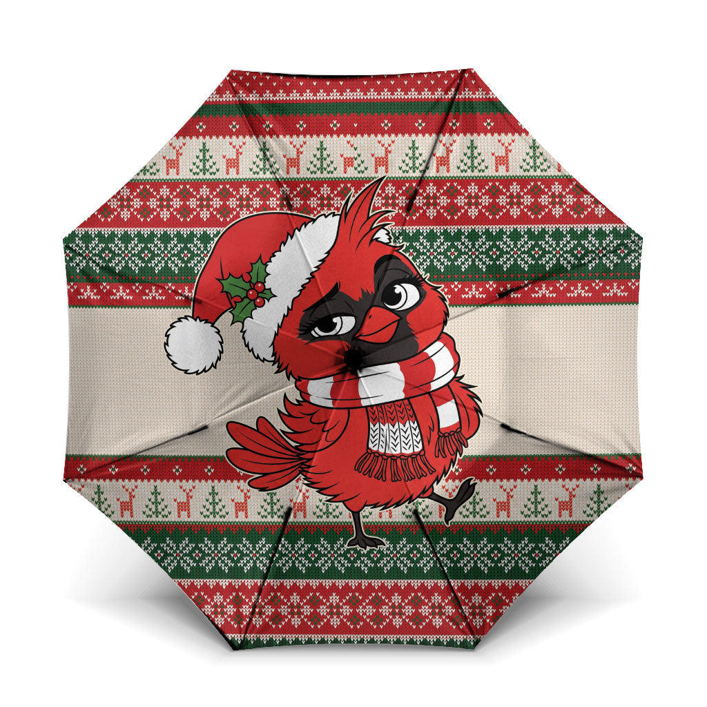 Aussie Cardinal Christmas Umbrella Festive Knitted Pattern Inspired