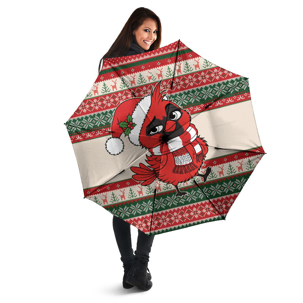 Aussie Cardinal Christmas Umbrella Festive Knitted Pattern Inspired