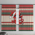 Aussie Cardinal Christmas Window Curtain Festive Knitted Pattern Inspired