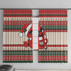 Aussie Cardinal Christmas Window Curtain Festive Knitted Pattern Inspired