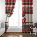 Aussie Cardinal Christmas Window Curtain Festive Knitted Pattern Inspired