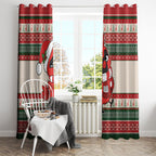 Aussie Cardinal Christmas Window Curtain Festive Knitted Pattern Inspired