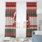 Aussie Cardinal Christmas Window Curtain Festive Knitted Pattern Inspired