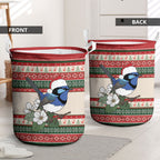 Aussie Fairy-wren Christmas Laundry Basket Festive Knitted Pattern Inspired