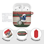 Aussie Fairy-wren Christmas AirPods Case Festive Knitted Pattern Inspired