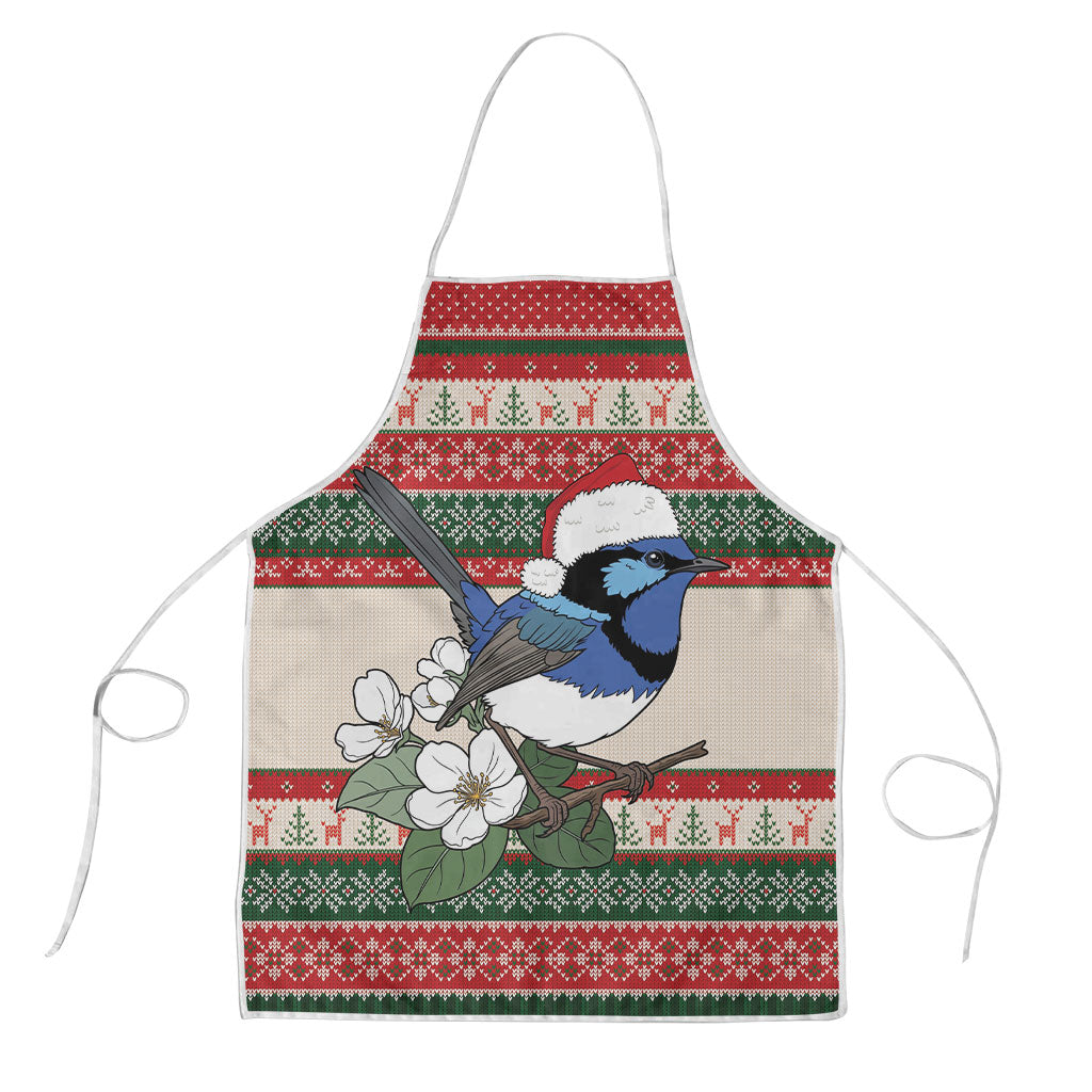Aussie Fairy-wren Christmas Apron Festive Knitted Pattern Inspired