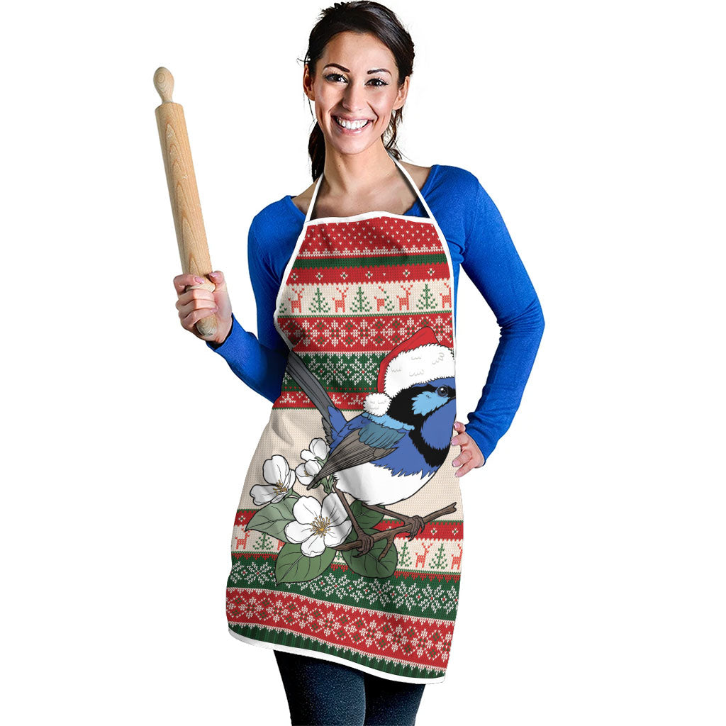 Aussie Fairy-wren Christmas Apron Festive Knitted Pattern Inspired