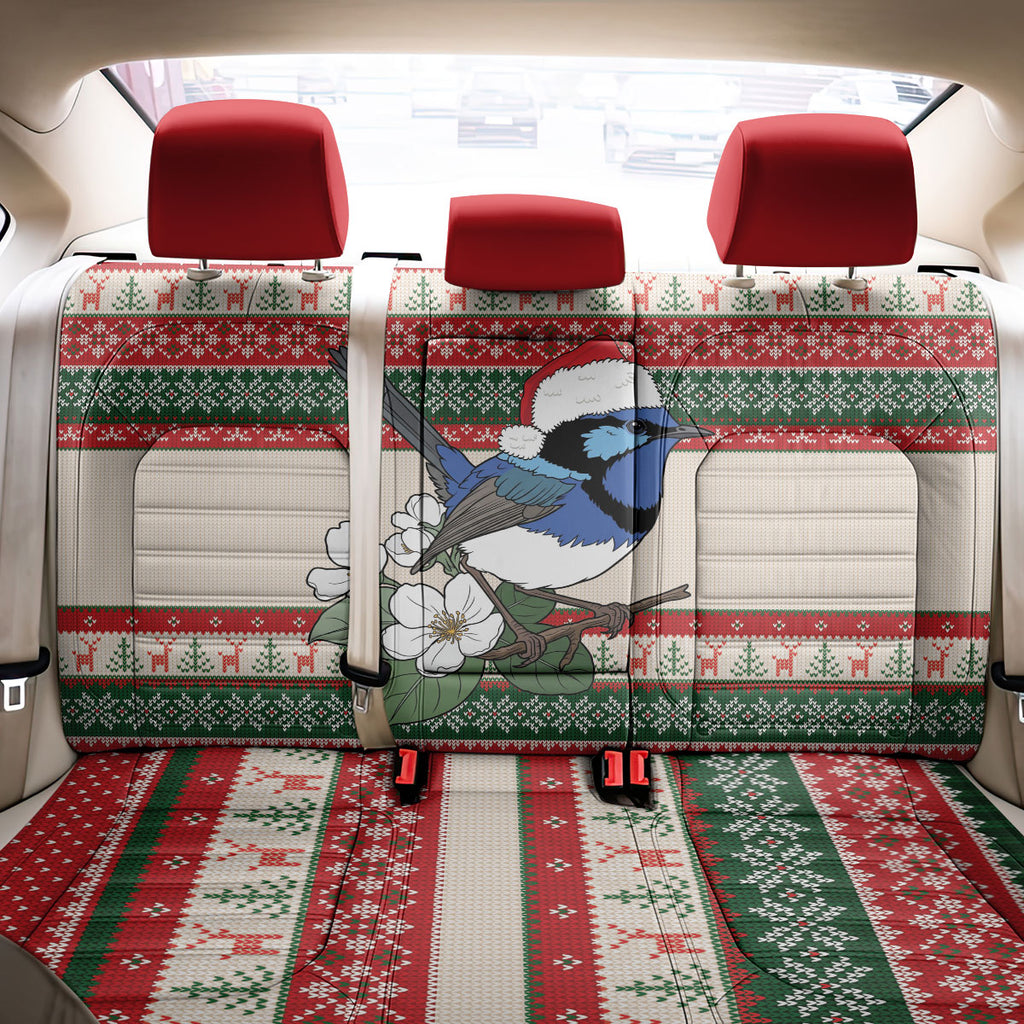 Aussie Fairy-wren Christmas Back Car Seat Cover Festive Knitted Pattern Inspired