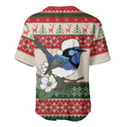Aussie Fairy-wren Christmas Baseball Jersey Festive Knitted Pattern Inspired