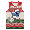 Aussie Fairy-wren Christmas Basketball Jersey Festive Knitted Pattern Inspired