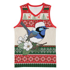 Aussie Fairy-wren Christmas Basketball Jersey Festive Knitted Pattern Inspired