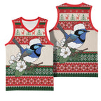 Aussie Fairy-wren Christmas Basketball Jersey Festive Knitted Pattern Inspired