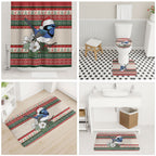Aussie Fairy-wren Christmas Bathroom Set Festive Knitted Pattern Inspired