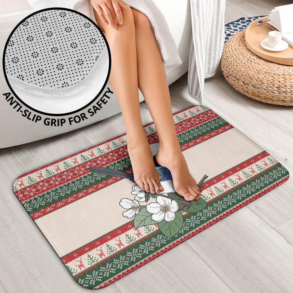 Aussie Fairy-wren Christmas Bathroom Set Festive Knitted Pattern Inspired
