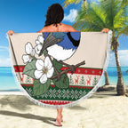 Aussie Fairy-wren Christmas Beach Blanket Festive Knitted Pattern Inspired