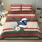 Aussie Fairy-wren Christmas Bedding Set Festive Knitted Pattern Inspired