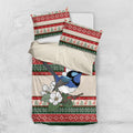 Aussie Fairy-wren Christmas Bedding Set Festive Knitted Pattern Inspired