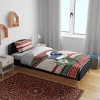 Aussie Fairy-wren Christmas Bedding Set Festive Knitted Pattern Inspired
