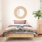 Aussie Fairy-wren Christmas Bedding Set Festive Knitted Pattern Inspired