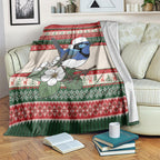 Aussie Fairy-wren Christmas Blanket Festive Knitted Pattern Inspired