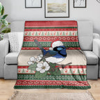 Aussie Fairy-wren Christmas Blanket Festive Knitted Pattern Inspired
