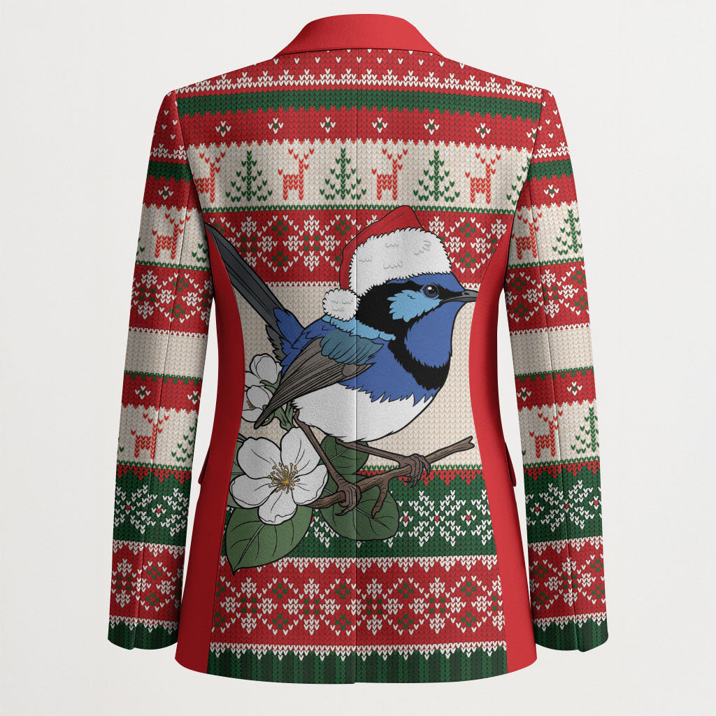 Aussie Fairy-wren Christmas Blazer Festive Knitted Pattern Inspired
