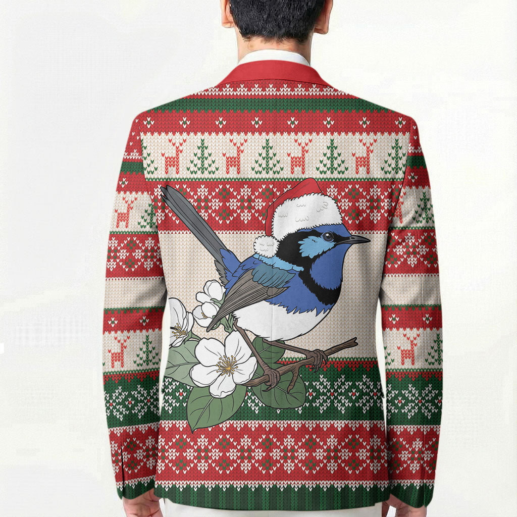 Aussie Fairy-wren Christmas Blazer Festive Knitted Pattern Inspired