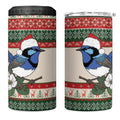 Aussie Fairy-wren Christmas 4 in 1 Can Cooler Tumbler Festive Knitted Pattern Inspired