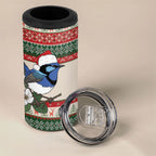Aussie Fairy-wren Christmas 4 in 1 Can Cooler Tumbler Festive Knitted Pattern Inspired