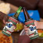 Aussie Fairy-wren Christmas 4 in 1 Can Cooler Tumbler Festive Knitted Pattern Inspired