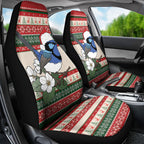 Aussie Fairy-wren Christmas Car Seat Cover Festive Knitted Pattern Inspired