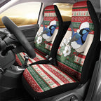 Aussie Fairy-wren Christmas Car Seat Cover Festive Knitted Pattern Inspired