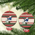 Aussie Fairy-wren Christmas Ceramic Ornament Festive Knitted Pattern Inspired