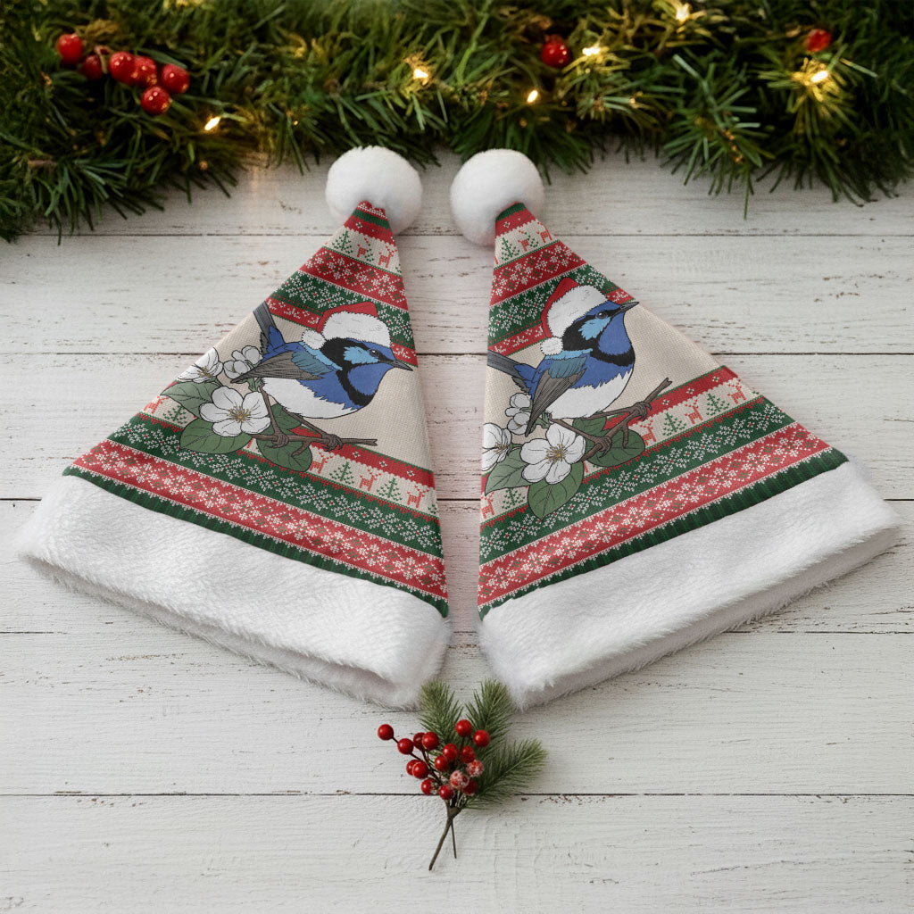 Aussie Fairy-wren Christmas Santa Hat Festive Knitted Pattern Inspired